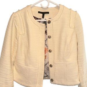 White House Black Market Size 6 Womens Cream Blazer - BARELY WORN